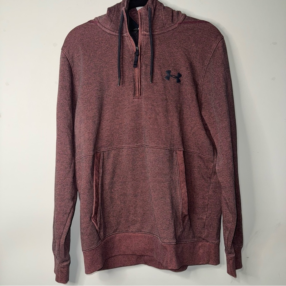 Under Armour Men's Maroon Heathered Half Zip Hoodie